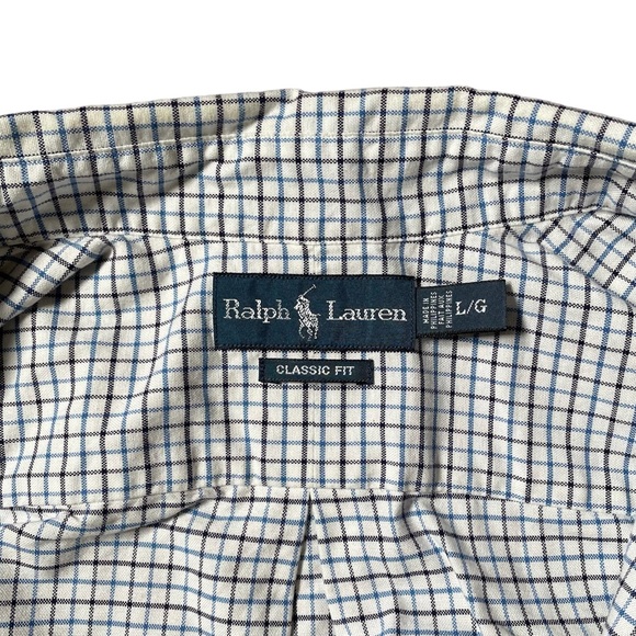 Polo Ralph Lauren White Striped Button Down Long Sleeve Shirt - Men’s Large - Picture 6 of 6